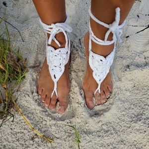 Boho Barefoot sandals cotton anklet adjustable